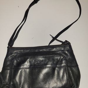 Margot black leather crossbody purse, bin h